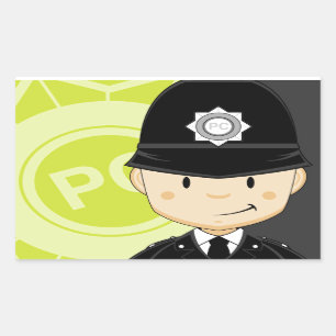 Cute Cartoon British Policeman Sticker