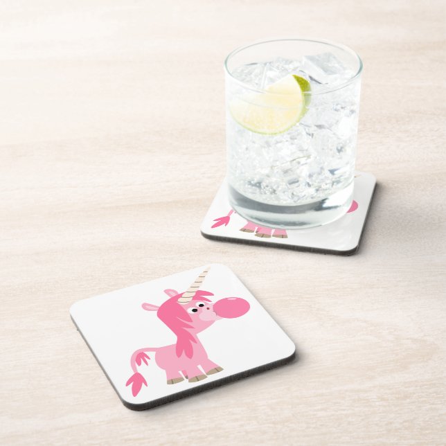 Cute Cartoon Bubble Gum Unicorn Coasters Set (Right Side)