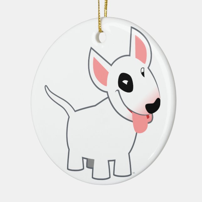 Cute Cartoon Bull Terrier Ceramic Ornament (Left)