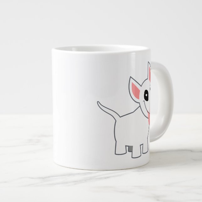 Cute Cartoon Bull Terrier Jumbo Mug (Front Right)
