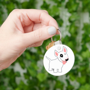 Cute Cartoon Bull Terrier Keychain