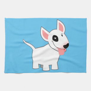 Cute Cartoon Bull Terrier Kitchen Towel