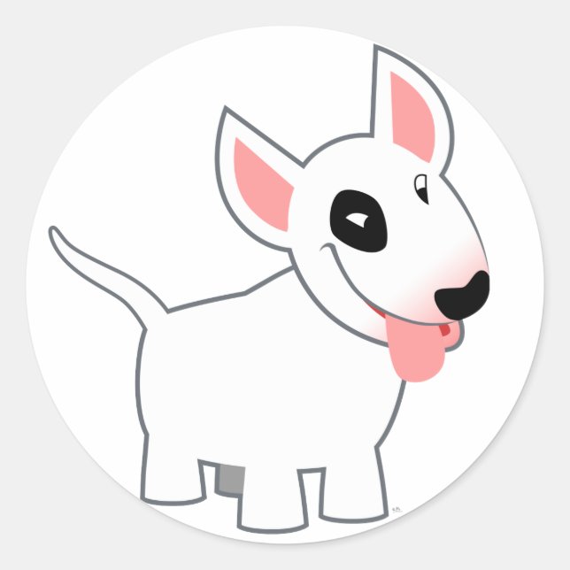 Cute Cartoon Bull Terrier Sticker (Front)