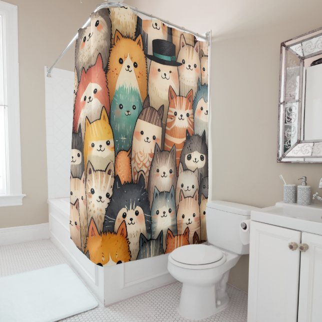 Cute cartoon bunch of cats and kittens (In Situ)