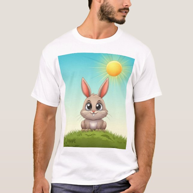 Cute Cartoon Bunny T-Shirt (Front)