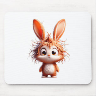Cute Cartoon Bunny With Funny Expression Mouse Pad