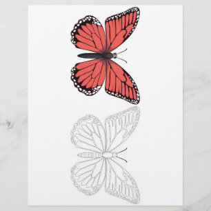 Cute Cartoon butterfly colouring page