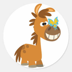 Cute Cartoon Butterfly Pony Sticker