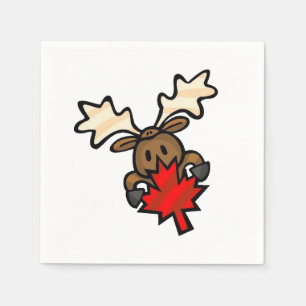 Cute Cartoon Canadian Moose Napkin