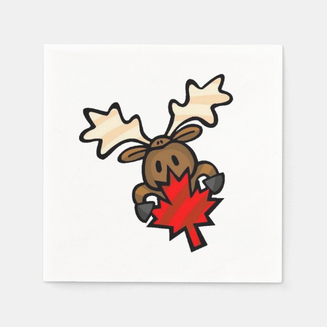 Cute Cartoon Canadian Moose Napkin (Front)