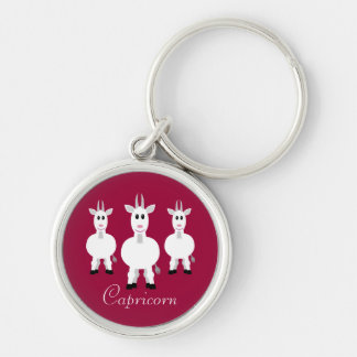 Cute Cartoon Capricorn Zodiac Goats Customizable Keychain