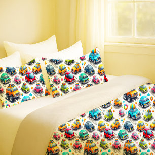 Cute Cartoon Cars Colourful Kids Nursery Pillowcas Pillowcase