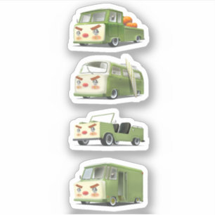 Cute Cartoon Cars Lineup
