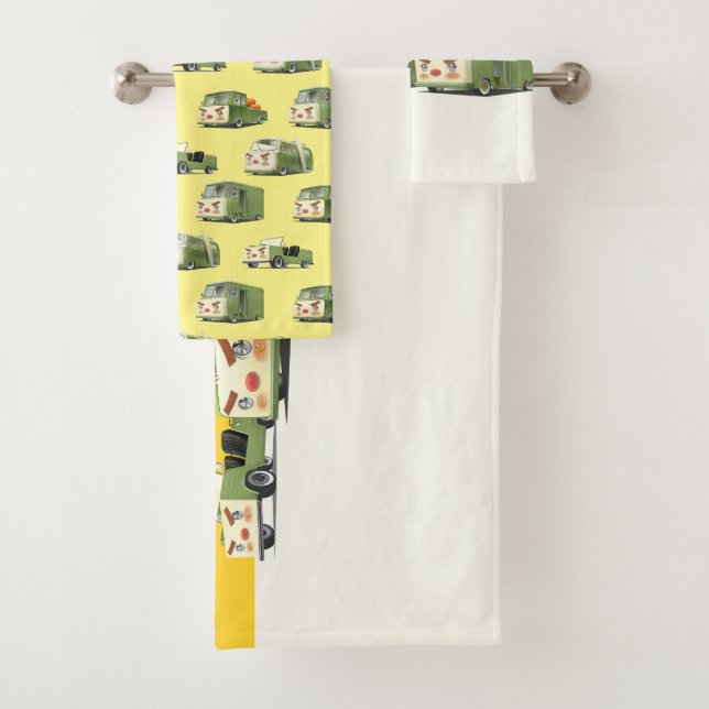 Cute Cartoon Cars Lineup Bath Towel Set (Insitu)