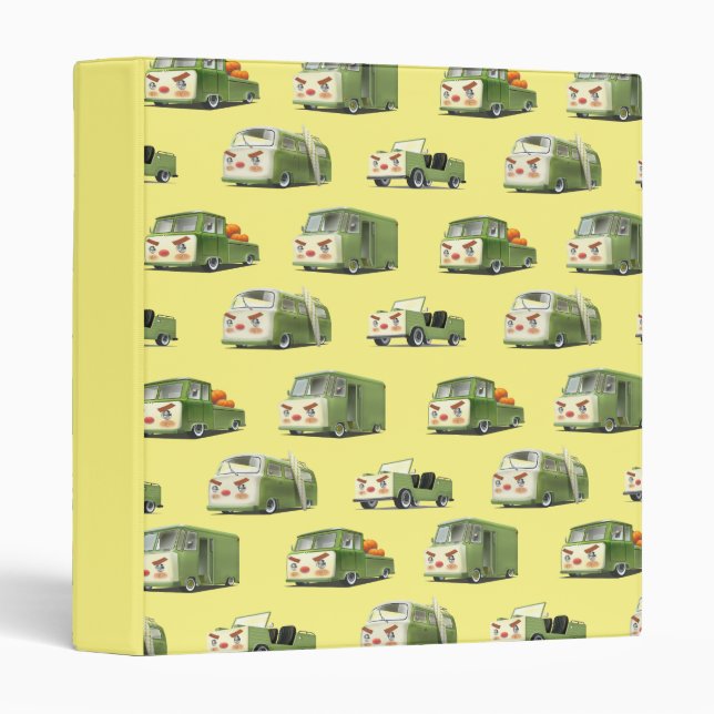 Cute Cartoon Cars Lineup Binder (Front/Spine)