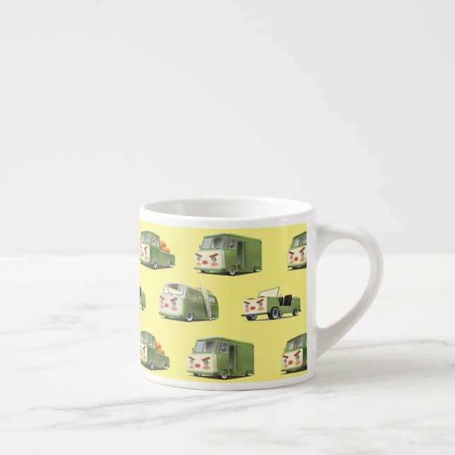 Cute Cartoon Cars Lineup Espresso Cup (Right)