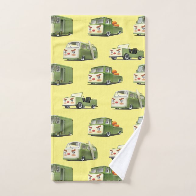 Cute Cartoon Cars Lineup Hand Towel (Hand Towel)