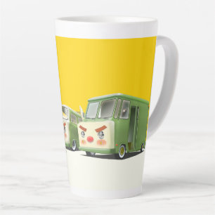 Cute Cartoon Cars Lineup Latte Mug