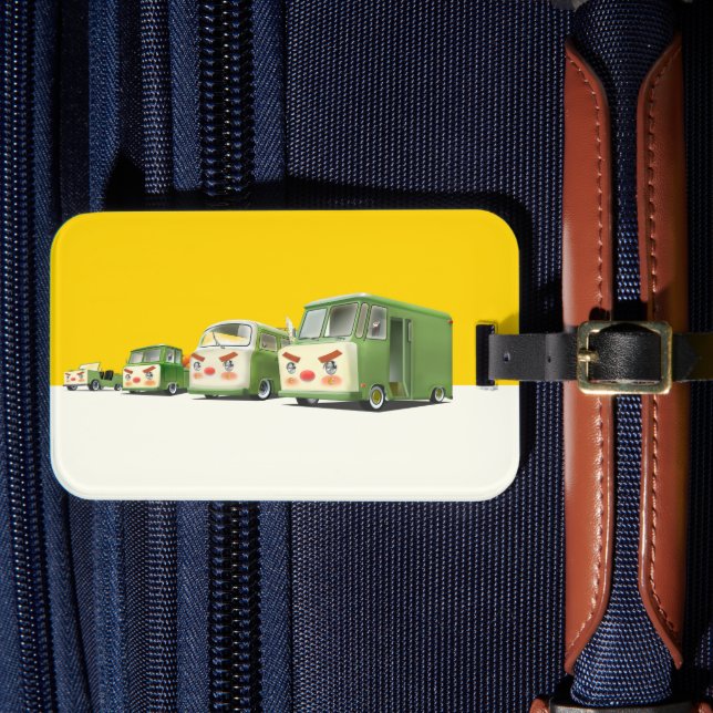 Cute Cartoon Cars Lineup Luggage Tag (Front Insitu 4)