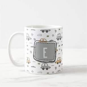 Cute Cartoon Cars Personalized Monogram Coffee Mug