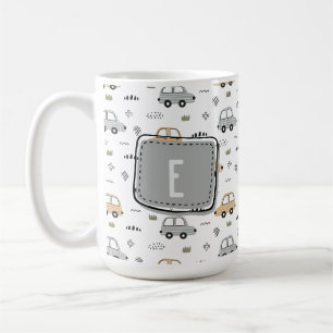 Cute Cartoon Cars Personalized Monogram Coffee Mug