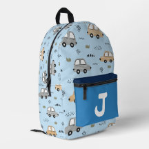 Cute Cartoon Cars Personalized Monogram Kids Backp