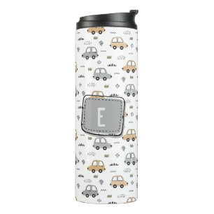Cute Cartoon Cars Personalized Monogram Thermal Tumbler