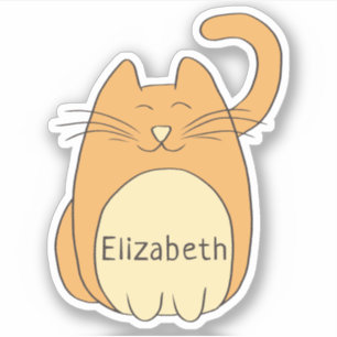 Cute Cartoon Cat Add Name Contour Cut