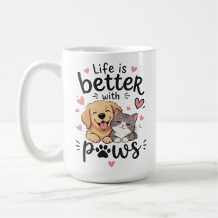Cute Cartoon Cat & Dog Mug – Pet Lovers Gift