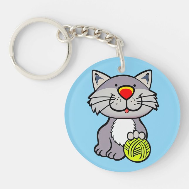 Cute cartoon Cat Keychain (Front)