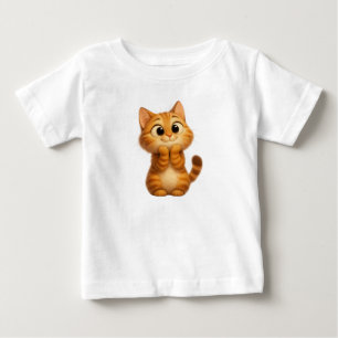 Cute Cartoon Cat, Orange Tabby Cat Baby T-Shirt