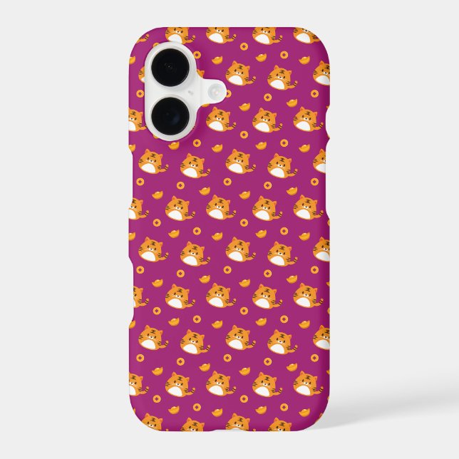 Cute Cartoon Cat Seamless Pattern | Kawaii Orange  (Back)