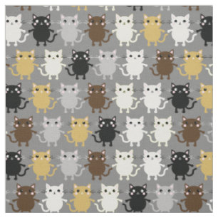 Cute Cartoon Cats Baby Nursery Kids Room Fabric