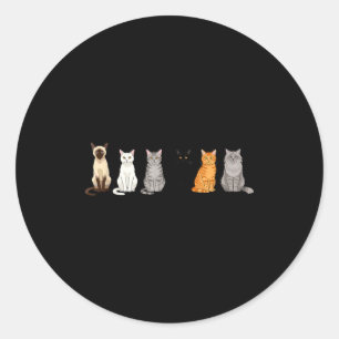 Cute Cartoon Cats For Cat Lovers Funny Cat Breed Classic Round Sticker