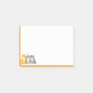 Cute Cartoon Cats Music Singing  Animal art  Post-it Notes