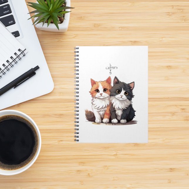 Cute Cartoon Cats Spiral Notebook (Creator Uploaded)