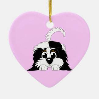 Cute Cartoon Cavachon Ceramic Ornament