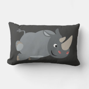 Cute Cartoon Charging Rhino Pillow
