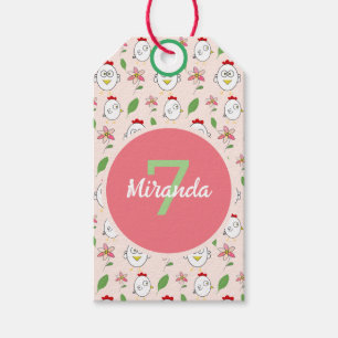 Cute Cartoon Chicken Illustration Gift Tags