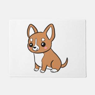 Cute cartoon chihuahua dog doormat