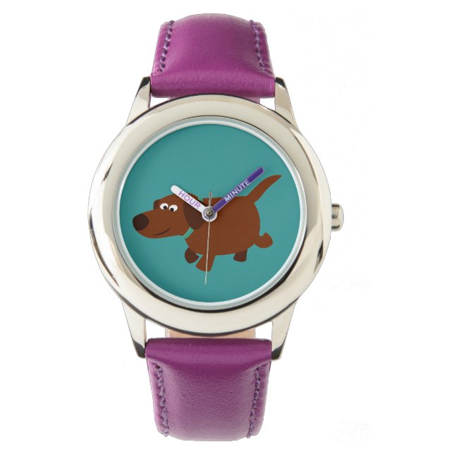 Cute Cartoon Chocolate Labrador Watch (Front)