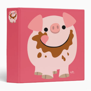 Cute Cartoon Chocolate Pig Binder
