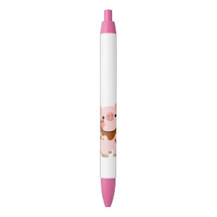 Cute Cartoon Chocolate Pig Black Ink Pen