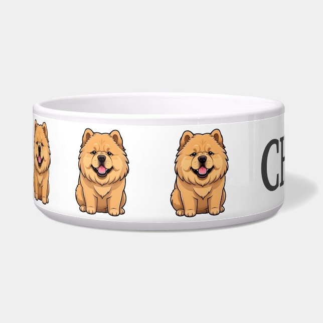 Cute Cartoon Chow Chow Puppy Personalize (Left)
