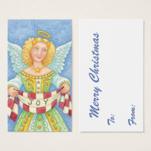 Cute Cartoon Christmas Angel Halo with Joy Banner