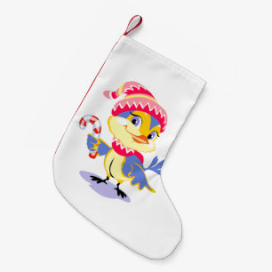 Cute Cartoon Christmas Chick Small Christmas Stocking