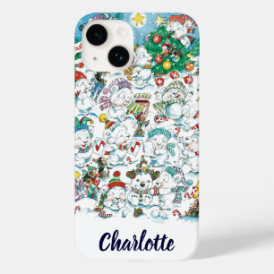 Cute Cartoon Christmas Polar Bear Penguin Party Case-Mate iPhone 14 Case