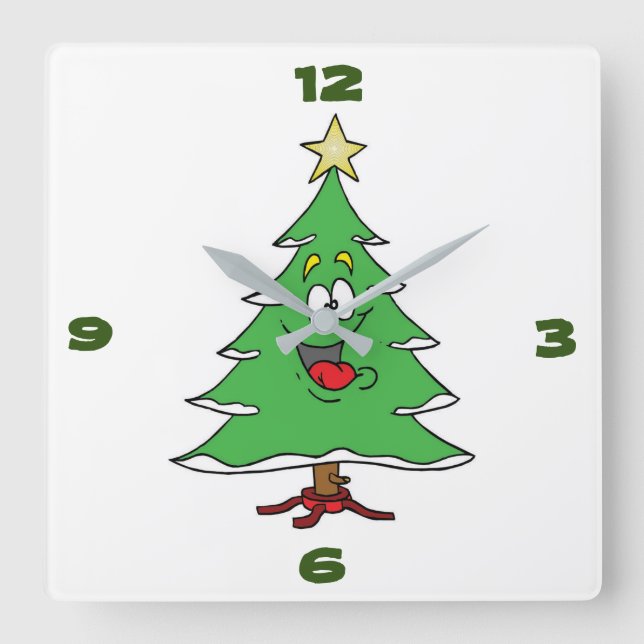 **CUTE CARTOON CHRISTMAS TREE** CLOCK (Front)