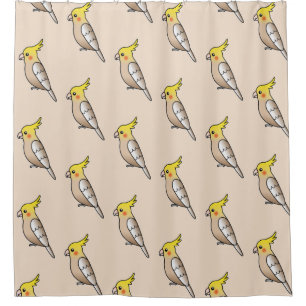 Cute Cartoon Cinnamon Cockatiel Bird Pattern