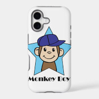 Cute Cartoon Clip Art Happy Monkey in Star w Hat